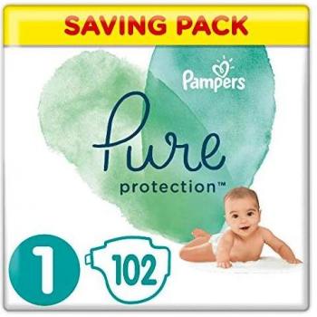 Pampers Pure Protection Windeln Größe 1, 102 Stück
