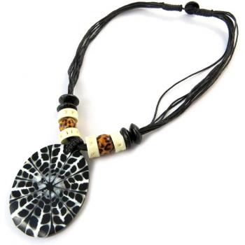 Les Trésors De Lily E7215 Black White Necklace