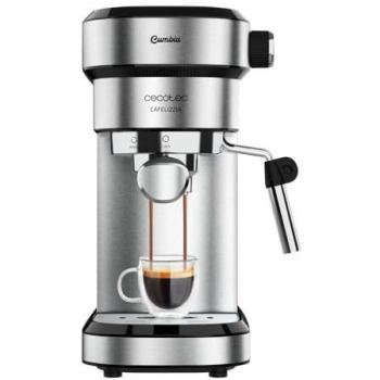 CECOTEC Cafetera Express con Doble Salida Cafelizzia Steel. 1350W, Brazo Portafiltro con Dos filtros, Vaporizador Orientable, 20 Bares de Presión, Depósito