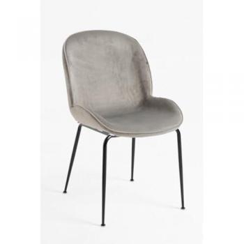 Terciopelo Bille: Silla Gris Elegante