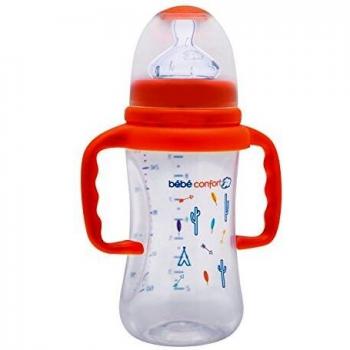 Bébé Confort SNU 3102204500 Biberon Maternità in Polipropilene con Manici, Tettarella in Silicone, 270 ml, Corallo