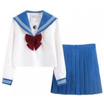 Traje universitario de marinero con falda plisada y cuello marinero