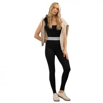 Long Tall Sally Damen-Leggings mit schwarzem Streifenbund