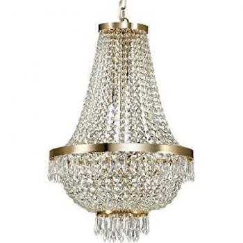 Netlighting Caesar 9 Light Crystal Chandelier Gold Finish G9