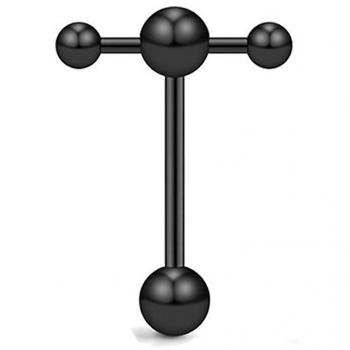 Langue en anneau noir pour piercing