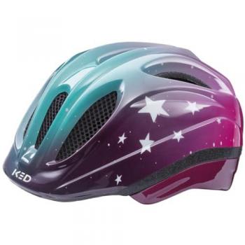 KED Helmsysteme Kinderhelm MEGGY II TREND Stars, Pink Aqua Glänzend
