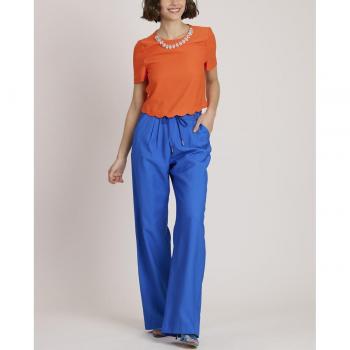 Pantalón Ancho y Elegante con Cordón de Ajuste