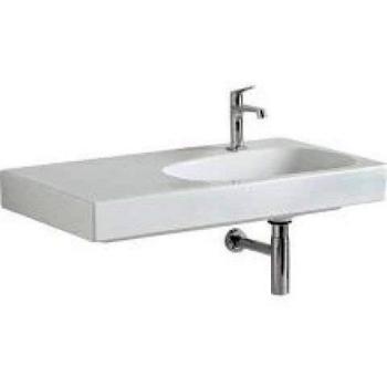 Geberit Citterio Designerwaschtisch 90x50cm, Hahnloch rechts, ohne Überlauf, Ablage links, KeraTect/weiß