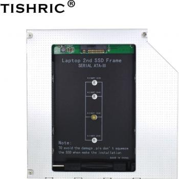 TISHRIC 2.1 SSD/HDD Caddy – Aluminium Gehäuse 9,5 mm mit Optibay‑Einbau für Laptop‑Speichergeräte