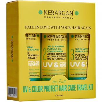 Kerargan Kit UV+Colore per Viaggi, Olio di Marula, 3x100 ml Arancione