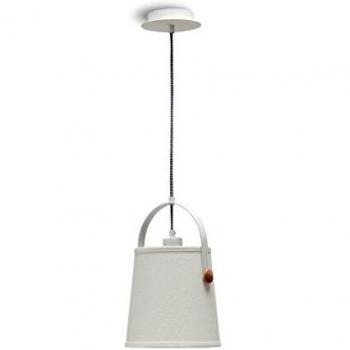Nordica 1 Light Pendant with Ivory White Shade and Beech Wood, E27