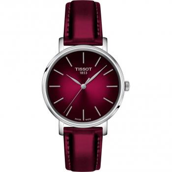 Reloj Femenino Tissot Everytime con Banda de Cuero Morado