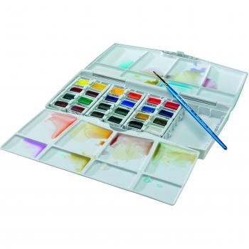 Aquarellfarbe 24‑Pack, Winsor & Newton Cotman, Painting Plus – halbe Näpfe