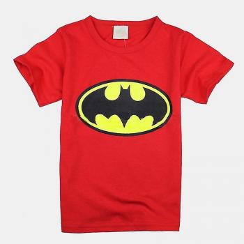 Tee Shirt Batman Kids 6-7 ans – Rouge, manches courtes, crew neck