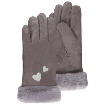 Gants Gris Cœurs Isotoner pour Enfants 10-12 ans