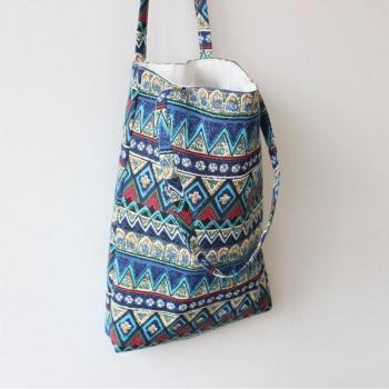 Women’s Large Plaid Shopping Tote Handbag