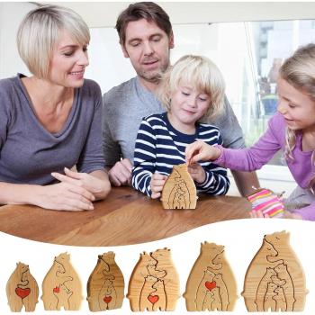 Arte en Madera: Rompecabezas de Osos Familiares