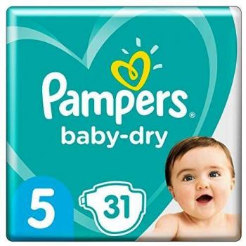 Pampers Baby-Dry Größe 5 Windeln, 31 Stück