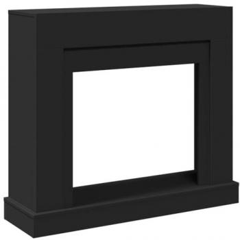 Cornice per Camino Nera 100x30x87,5 cm in Materiale Sintetico