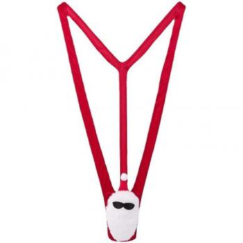 Mankini Santa Maillot de bain pour homme Borat Thong Costume Enterrement de vie de garçon noir