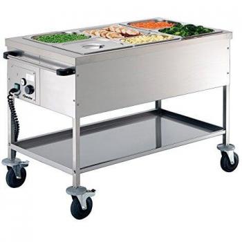 Bain-marie mobile avec trois tiroirs de 1/1 GN, conçu pour la cuisson indirecte et le maintien au chaud, par Bartscher