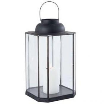 Linterna 8 Cara Modern Line con Montura de Acero y Cristal, Gran Formato