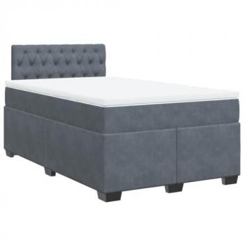 Dunkelgraues Boxspringbett 120x200 cm mit Matratze von vidaXL