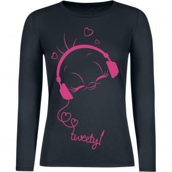 Maglia Maniche Lunghe Looney Tunes Tweety Music Donna Nero XL