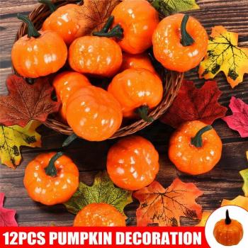 12Pcs Decorative Pumpkins for Halloween Party 4.2*5.2cm Garden JAN88