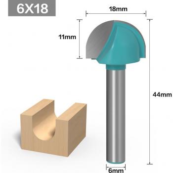 Broca CNC de Carburo Sólido para Carpintería, Vástago de 6mm, Punta Redonda, 1 Unidad