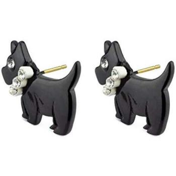 Pendientes de perro escocés negro