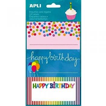 Etiquetas Adhesivas para Regalos Cumpleaños Apli, 10 Unidades