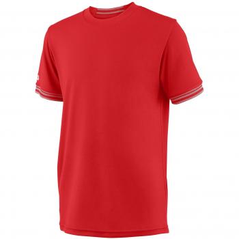 Wilson B Team Jungen Solid Crew in Rot, S – WRA770205 T-Shirt