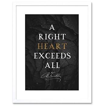 Framed 9×7” Slate Benjamin Franklin Quote – “Right He” – Artery8