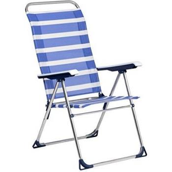 Tumbona Alco Rayas Azules y Blancas 97.5x64.5x13 cm