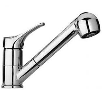 Mitigeur monocommande lavabo Piralla Ariel avec douchette extractible en laiton chrome et cartouche 40 mm – robinet mono‑commande lavabos, douchette amovible, finition laiton chrome, cartouche 40 mm, production italienne, usage cuisine & salle de bain