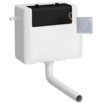 Nuie Concealed Cistern and Chrome Square Dual Flush Plate
