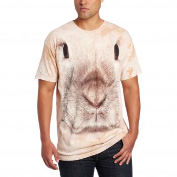 Männliches Bergkaninchen-Print-Shirt, Braun, L