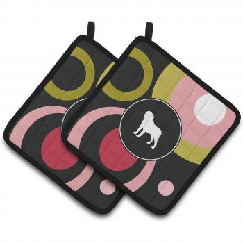 Multicolor Saint Bernard Potholder Duo