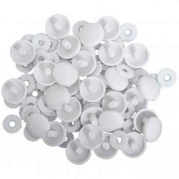 Hemline White Plastic Self Cover Buttons