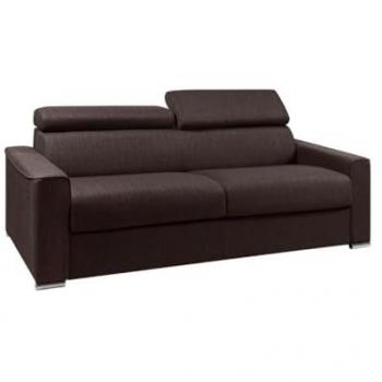 Unique Sofá cama poliéster 4 plazas marrón chocolate 216x223cm