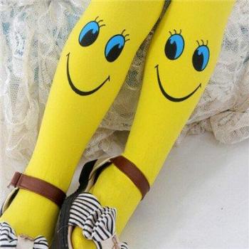 Cute Smiling Face Leggings for Girls