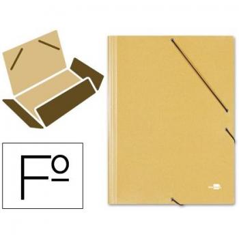 Carpeta amarilla con gomas y tres solapas, tamaño folio, modelo CG24 de Liderpapel