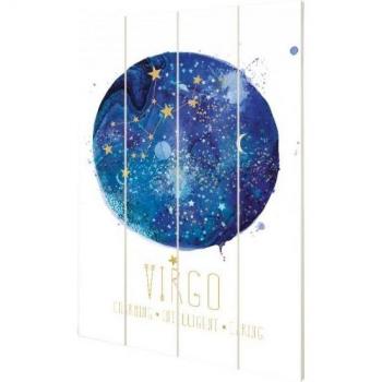 Summer Thornton Virgo Zodiac Wood Sign 59 cm (White & Blue)