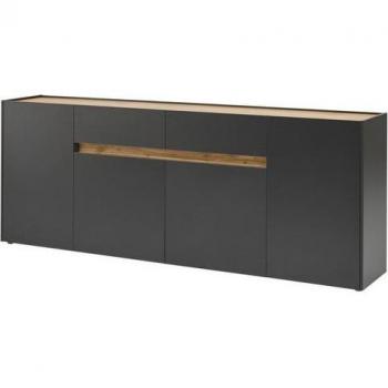 Furn.Design Sideboard Center 4-türig grau mit Wotan Eiche