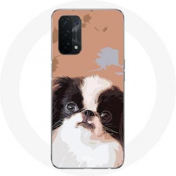 Oppo A74 Case Zwart-Witte Japanse Spaniel Hondenras