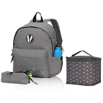 Veevan Waterproof Back-to-School Essentials Trio for Kids (Backpack + Pencil Holder + Lunch Box)