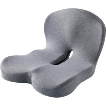 Reelyo ComfortSeat: Light Gray Memory Foam with Lumbar & Pelvic Support