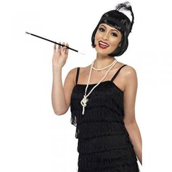Flapper Style Damen Set, 20er Jahre, mit Zigarettenhalter und Stirnband