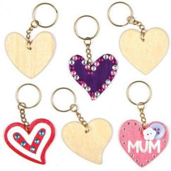 Coeur Coloré – Lot de 8 Porte-Clés à Décorer